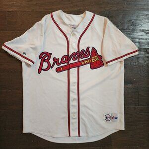 Vintage Atlanta Braves with tackle twill jersey. Majestic.